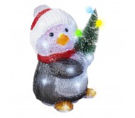 Pinguino Natalizio 3D a LED H26cm In Acrilico Lumineo da Esterno e Interno